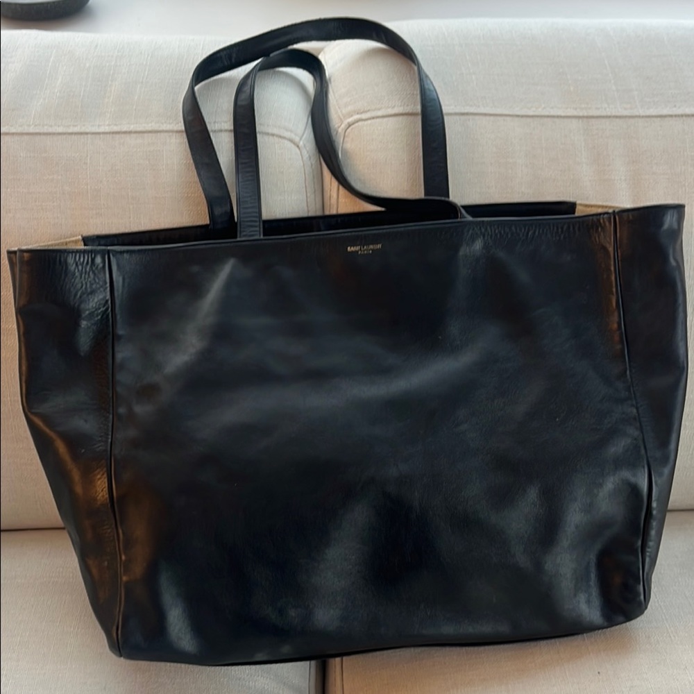 Black Leather Tote Bag